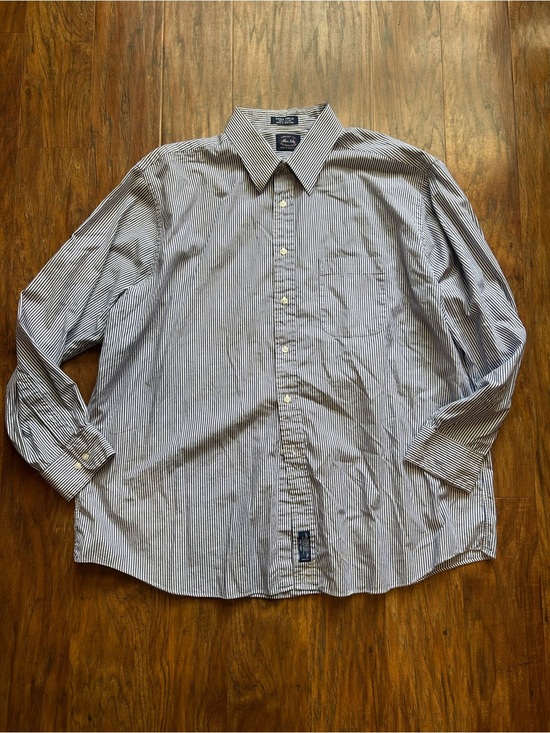 Allen Solly Other - Allen Solly Navy and White Pinstripe Dress Shirt